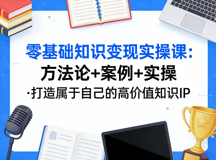 零基础知识变现实操课，方法论+案例+实操，打造属于自己的高价值知识IP-源创文化-逐光轻创终点站