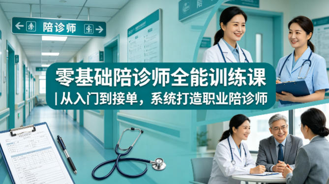 零基础陪诊师全能训练课｜从入门到接单，系统打造职业陪诊师-源创文化-逐光轻创终点站