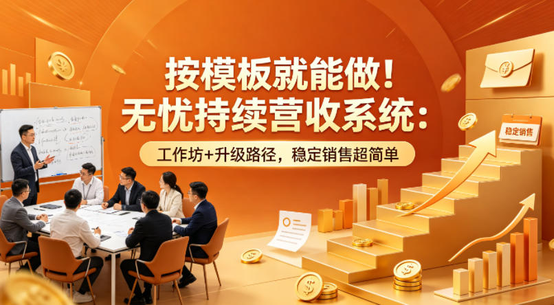 按模板就能做！无忧持续营收系统：工作坊+升级路径，稳定销售超简单【原创双语字幕】-源创文化-逐光轻创终点站