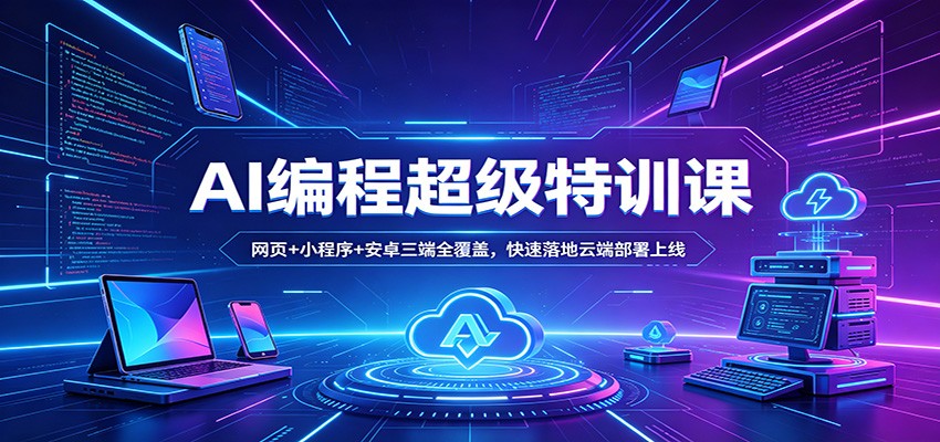 AI编程超级特训课：网页+小程序+安卓三端全覆盖，快速落地云端部署上线-源创文化-逐光轻创终点站
