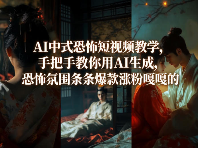 AI中式恐怖短视频教学，手把手教你用AI生成，恐怖氛围条条爆款涨粉嘎嘎的-源创文化-逐光轻创终点站