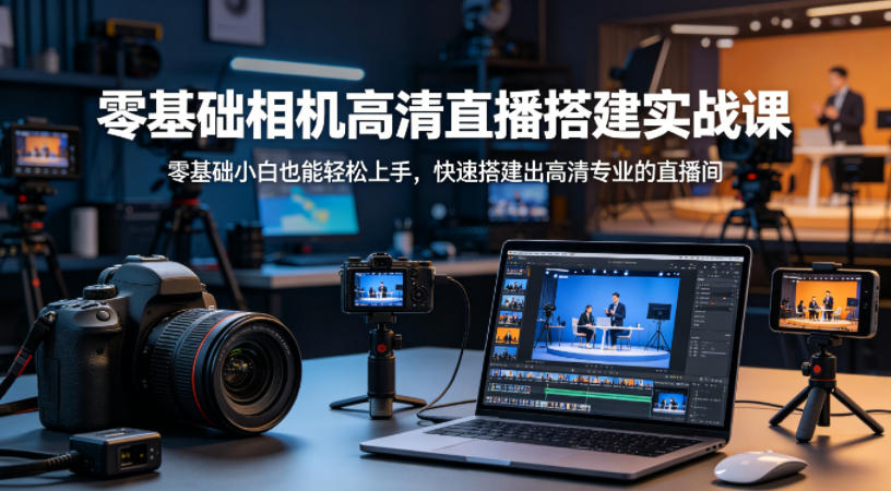 零基础相机高清直播间搭建实战课，小白也能轻松上手，快速搭建出高清专业的直播间-源创文化-逐光轻创终点站