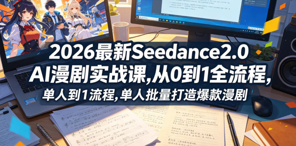 2026最新Seedance2.0 AI漫剧实战课,，从0到1全流程，单人批量打造爆款漫剧-源创文化-逐光轻创终点站
