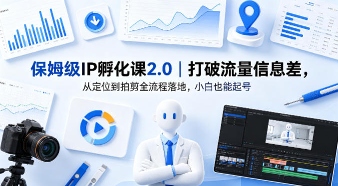 保姆级IP孵化课2.0｜打破流量信息差，从定位到拍剪全流程落地，小白也能起号-源创文化-逐光轻创终点站