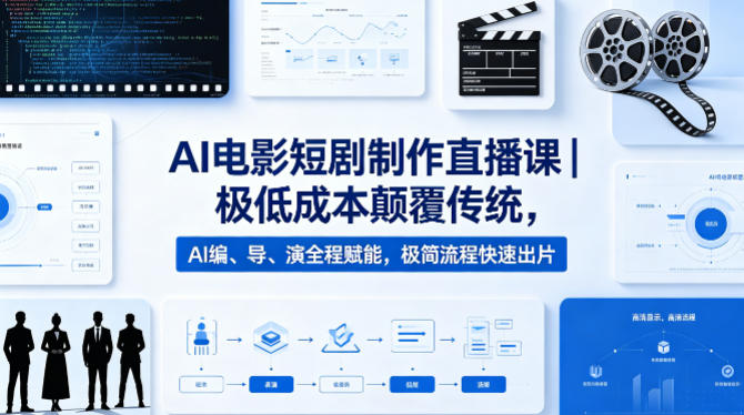 AI电影短剧制作直播课｜极低成本颠覆传统，AI编、导、演全程赋能，极简流程快速出片-源创文化-逐光轻创终点站