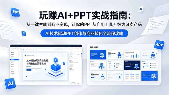 玩赚AI+PPT实战指南-更新5月13：从一键生成到商业变现，让你的PPT从自用工具升级为可卖产品-源创文化-逐光轻创终点站