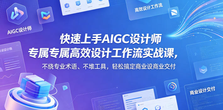 快速上手AIGC设计师专属高效设计工作流实战课,不绕专业术语、不堆工具,轻松搞定商业设计交付-源创文化-逐光轻创终点站