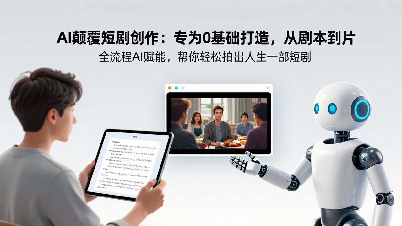 AI颠覆短剧创作：专为0基础打造，从剧本到成片全流程AI赋能，帮你轻松拍出人生第一部短剧-源创文化-逐光轻创终点站