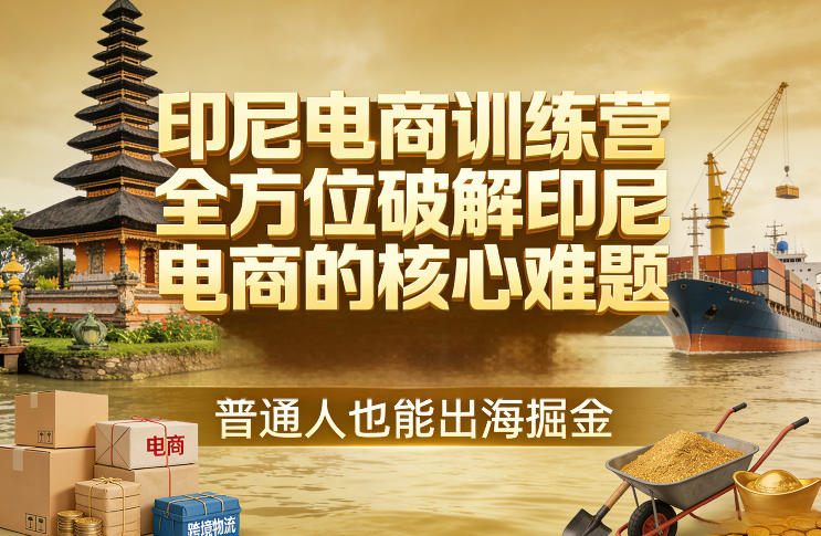 印尼电商训练营，全方位破解印尼电商的核心难题，普通人也能出海掘金-源创文化-逐光轻创终点站