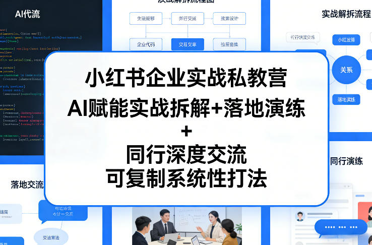小红书企业实战私教营，AI赋能实战拆解+落地演练+同行深度交流，可复制系统性打法-源创文化-逐光轻创终点站