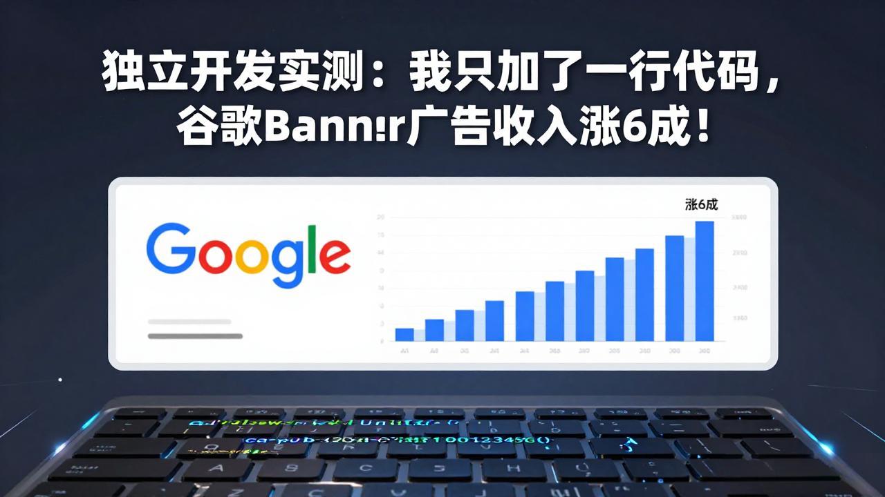 付费文章：独立开发实测：我只加了一行代码，谷歌Banner广告收入涨6成！-源创文化-逐光轻创终点站