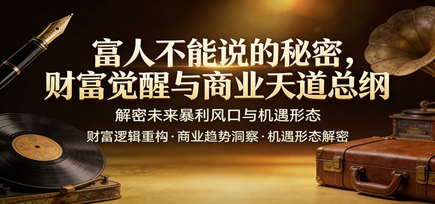 富人不能说的秘密，财富觉醒与商业天道总纲，解密未来暴利风口与机遇形态-源创文化-轻创终点站