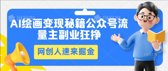 AI绘画变现秘籍：公众号流量主副业狂挣，网创人速来掘金-源创文化-逐光轻创终点站