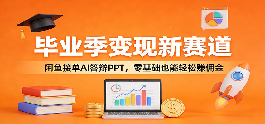 毕业季变现新赛道：闲鱼接单AI答辩PPT，零基础也能轻松赚佣金-源创文化-逐光轻创终点站