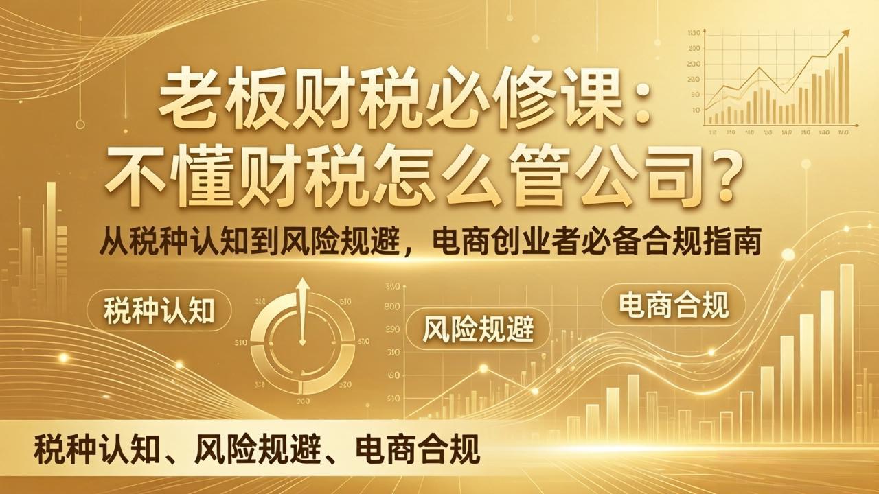 老板财税必修课：不懂财税怎么管公司？从税种认知到风险规避，电商创业者必备合规指南-源创文化-逐光轻创终点站