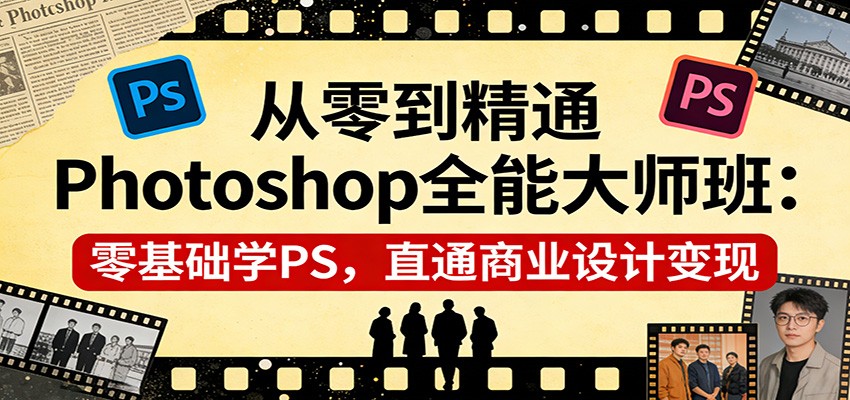 从零到精通Photoshop全能大师班：零基础学PS，直通商业设计变现-源创文化-逐光轻创终点站