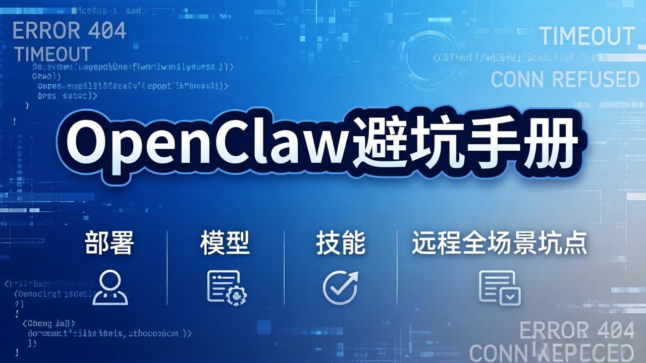 OpenClaw避坑手册：部署+模型+技能+远程全场景坑点，一次性给你说全，少走弯路-源创文化-逐光轻创终点站