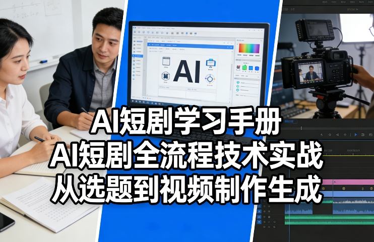 AI短剧学习手册，AI短剧全流程技术实战，从选题到视频制作生成-源创文化-逐光轻创终点站