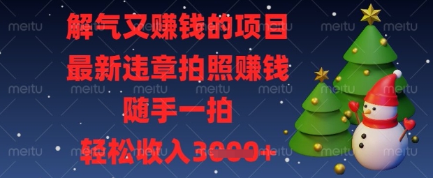 解气又挣钱的项目，最新违章拍照挣钱，随手一拍，轻松收入数张【揭秘】-源创文化-逐光轻创终点站